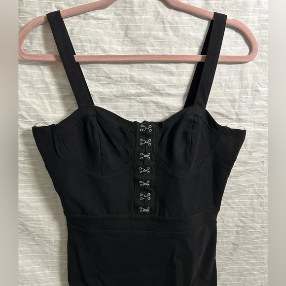 Blashe Hook And Loop Deep Black Bodycon Stretch Dress Size Medium - Picture 7 of 9